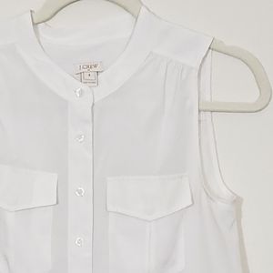 J. Crew Factory Pocket Button Up Blouse Sleeveless